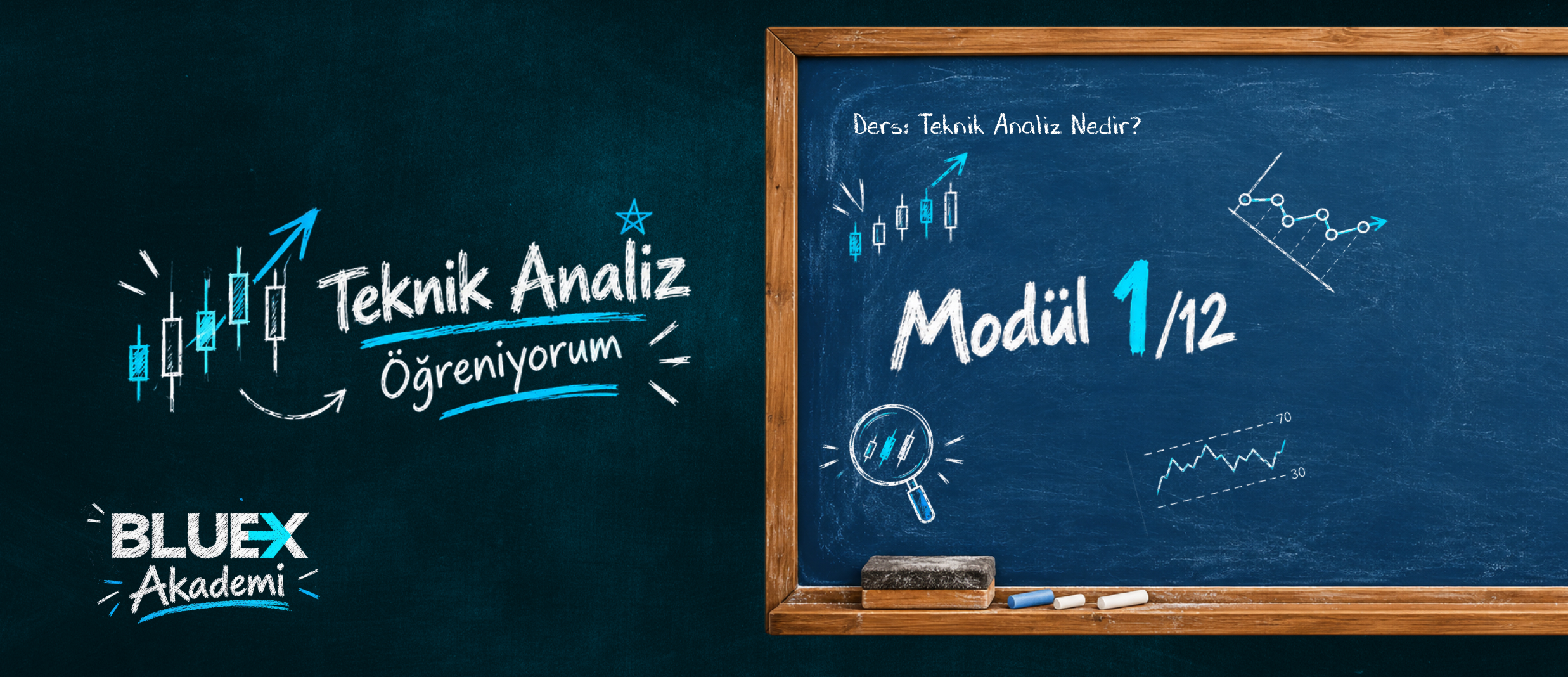 BlueX Akademi | Teknik Analiz Öğreniyorum Giriş Seviyesi · Modül 1/12